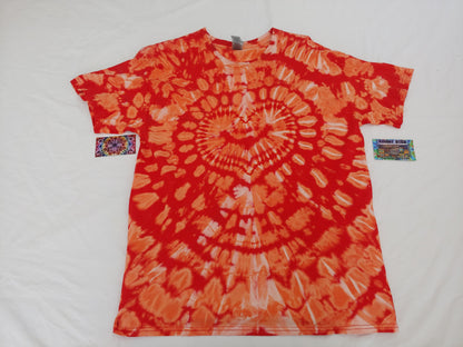 ADULT LARGE RED REVERSE DYE HEART  TEE185